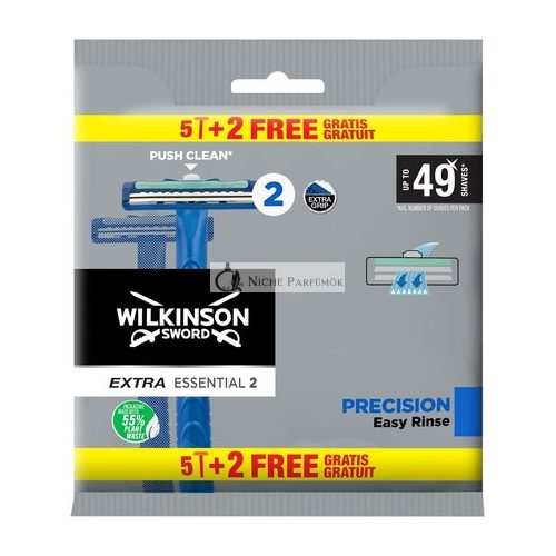 Wilkinson Sword Extra 2 Precision Disposable Razors for Men Non-Slip Handle and Cleaning Button