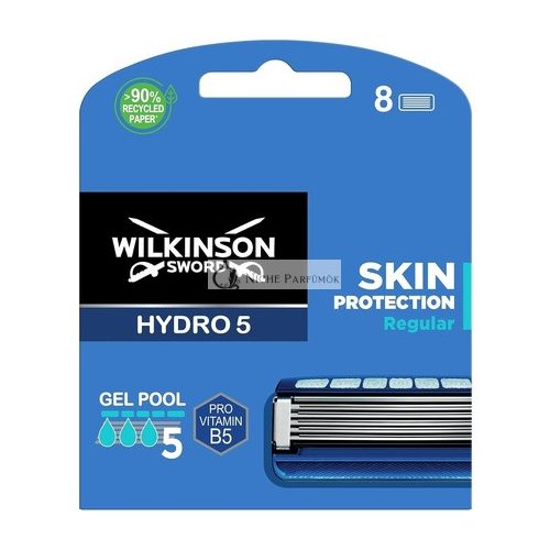 Wilkinson Sword Hydro 5 Razor Blades for Men 8 Razor Blade Refills with Hydrating Gel and Precision Trimmer