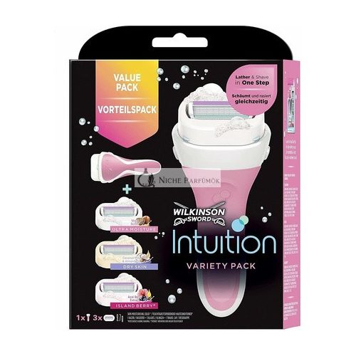 Wilkinson Sword Intuition Summer Variety Razor Blades with Women's Razor 3 St 4 Pieces