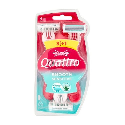 Wilkinson Sword Quattro for Women Sensitive Women's Disposable Razors 4 Pieces