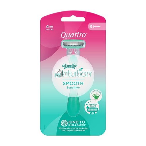 Wilkinson Sword Quattro For Women Sensitive Comfort Disposable Razors - Pack of 3