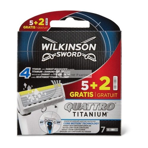 Quattro Titanium Replacement Blades for Men - Pack of 7