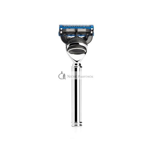 MÜHLE Travel 5 Blade Razor Compatible with Gillette Blades Chrome Metal Handle