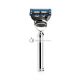 MÜHLE Travel 5 Blade Razor Compatible with Gillette Blades Chrome Metal Handle