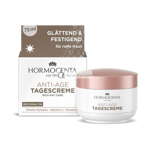 Hormocenta Anti-Aging Day Cream 75ml - Rich Care with Vitamin Complex, Algisium C and Shea Butter for Demanding, Mature Skin