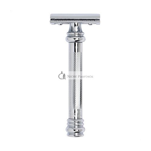 MERKUR 38C Barber Pole Chrome Safety Razor Straight Cut Closed Comb Ideal for Wet Shaving Zinc Die-Cast Brass Handle Made in Germany