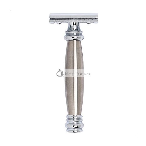 MERKUR 43C Safety Razor Stainless Steel and Chrome Straight Cut Closed Comb Ideal for Wet Shaving Zinc Die-Cast Brass Handle Made in Germany