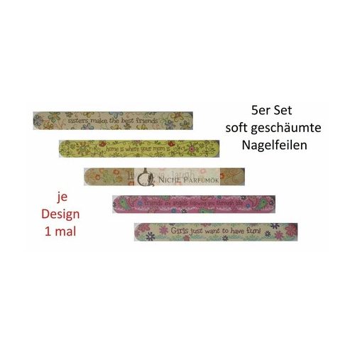 JEAN Soft Foam Nail Files 1 Piece with Flowers and Quotes at wellnes.fit