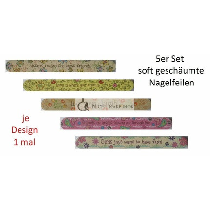 JEAN Soft Foam Nail Files 1 Piece with Flowers and Quotes at wellnes.fit