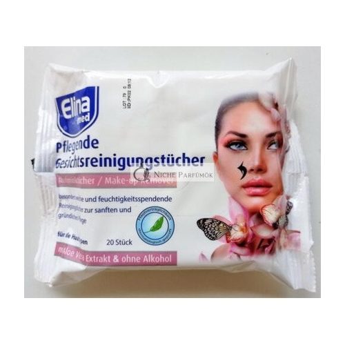 Elina med Nourishing Facial Cleansing Wipes - Pack of 20 Alcohol-Free Makeup Remover Wipes