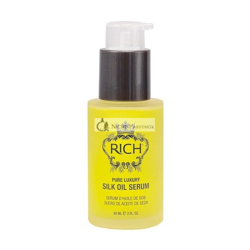 RICH Pure Luxury Silk Oil Serum with Organic Jojoba and Sweet Almond Oil for All Hair Types 2 Oz