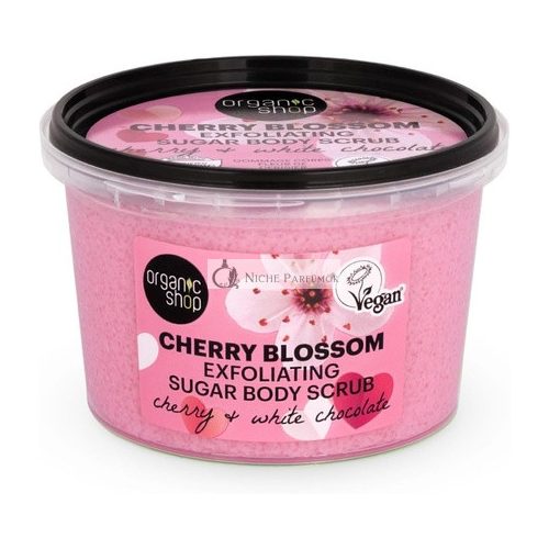 Organic Shop Cherry Blossom Exfoliating Sugar Body Scrub 250ml Cherry & White Chocolate 250g