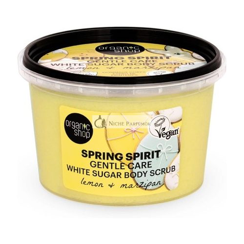 Organic Shop Spring Spirit Gentle Care White Sugar Body Scrub 250ml Lemon & Marzipan 250g