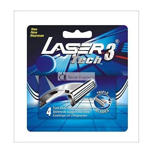 Laser Tech3 Razor Replacement Blades 3-Blade System for Men with Aloe Vera Lubrication