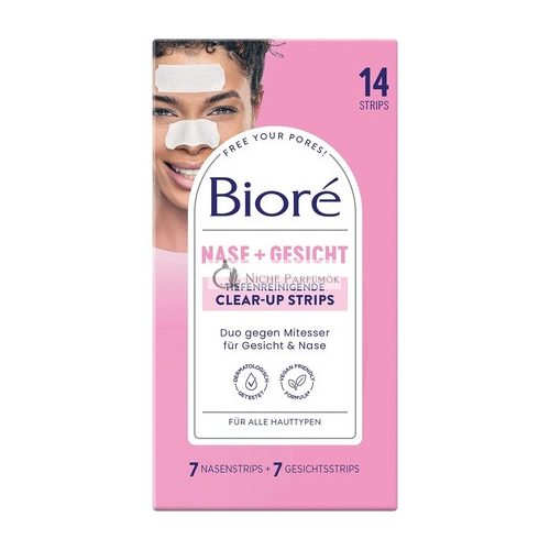 Biore Deep Cleansing Clear-up Strips 14 Strips - Face and Nose - Remove Blackheads and Impurities - All Skin Types