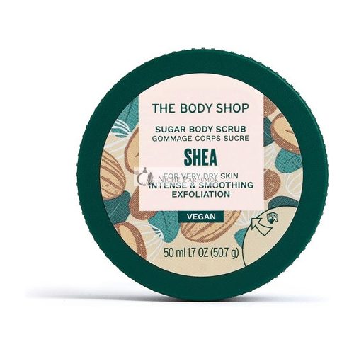 The Body Shop Shea Body Scrub Intense Sugar Body Exfoliator for Very Dry Skin 50ml