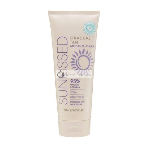 Sunkissed Gradual Tan Medium - Dark 200ml 95% Natural Formula Vegan Cruelty Free Shea Butter