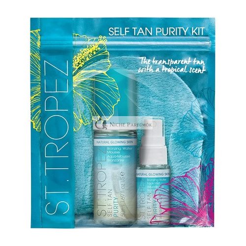 St. Tropez Self Tan Purity Tanning Water Starter Kit with Travel Size Mousse, Face Mist, and Applicator Mitt - 2 Count