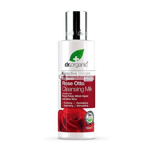 Dr Organic Rose Otto Cleansing Milk Restoring Mature Skin Men Women Natural Vegan Cruelty-Free Paraben SLS-Free Organic 150ml