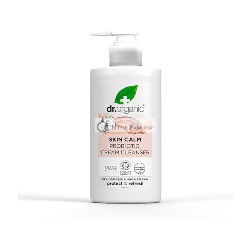 Dr Organic Skin Calm Probiotic Cream Cleanser for Redness Dry Sensitive Irritable Skin Gentle Cleansing Dermatologically Tested Vegan Cruelty Free Paraben SLS Free Certified Organic 150ml