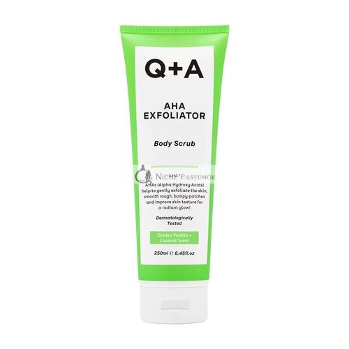 Q+A AHA Exfoliator Body Scrub for Rejuvenating Body Care 250ml