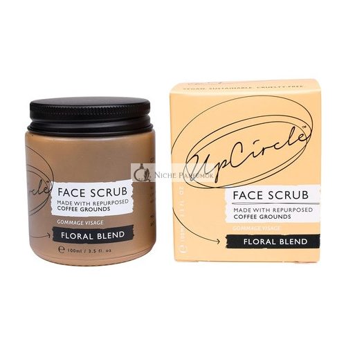 UpCircle Coffee Face Scrub Flower Blend for Sensitive Skin 100ml - Chamomile, Shea Butter, Coconut + Rosehip Oil - Natural Vegan Face Scrub for Soft, Smooth Skin