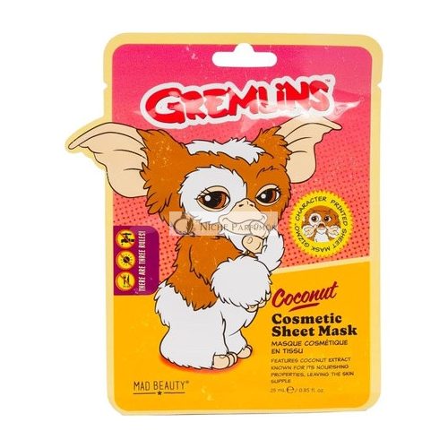 Accentra Mad Beauty Gremlins Face Mask Moisturizing & Soothing Sheet Mask Coconut Scent