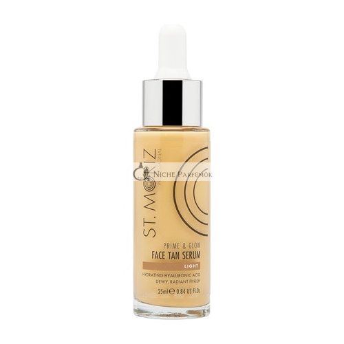 St Moriz Professional Prime & Glow Face Tan Serum Hydrating 2-in-1 Self Tan Face Serum & Makeup Primer With Hyaluronic Acid Dewy & Natural Buildable Fake Tan Vegan & Cruelty Free 25ml