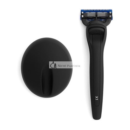 Bolin Webb Handle with Razor Stand in Matte Black with Gillette Fusion5 Blade Cartridge Technology - Award Winning Razors for Men - Made in England - Style X1