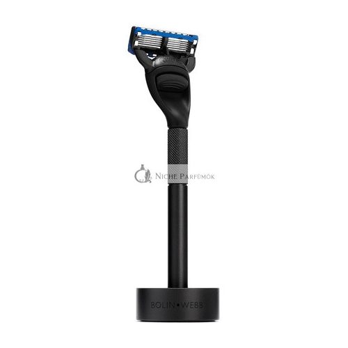 Bolin Webb Generation Razor and Stand in Black with Gillette Fusion5 Blade Luxury Razor for Men