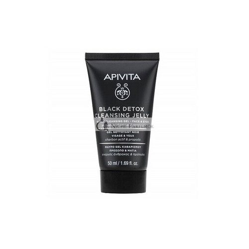 Apivita Black Detox Cleansing Jelly Black Cleansing Gel for Face and Eyes 50ml