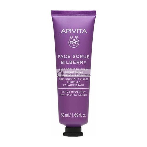 Apivita Face Scrub Bilberry Exfoliating Cream For Radiance With Blueberry 50ml