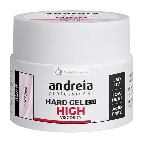 Andreia Professional Hard Nail Gel Biphasic 2 in 1 LED and UV Gel Nail Builder High Viscosity Soft Pink 44g