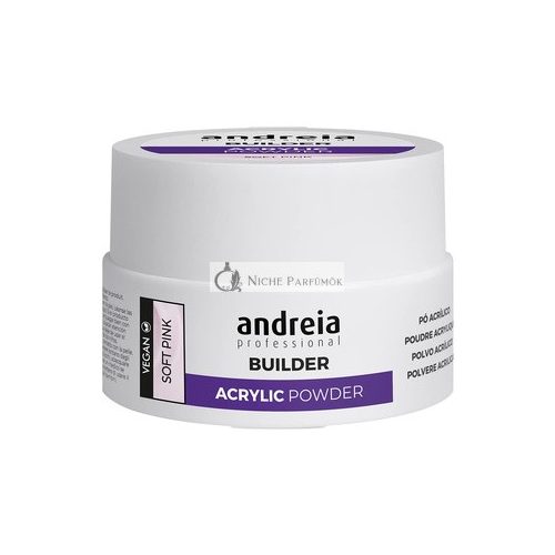 Andreia Professional Acrylic Builder Powder for Nail Extensions Soft Pink 20g - Salon Quality Self-Leveling and Long-Lasting