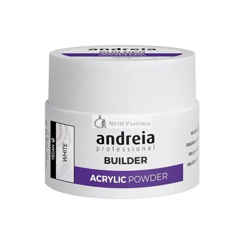 Andreia Professional White Acrylic Building Powder for Nail Extensions 35g Long-Lasting Self-Leveling