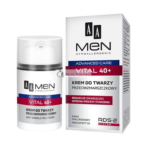 AA Men Advanced Care Vital 40+ Anti Wrinkle Hypoallergenic Face Cream 50ml