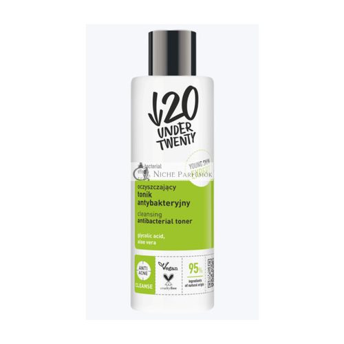 Under Twenty Anti-Acne 95% Natural Cleansing Antibacterial Toner Vegan 200ml