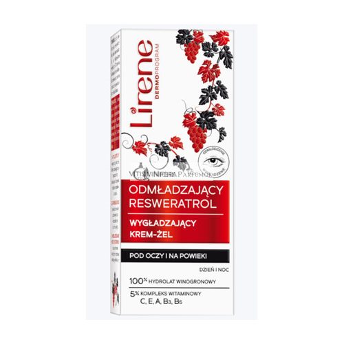 Lirene Rejuvenating Smoothing Eye and Eyelid Cream Gel with 5% Vitamins C, E, A, B3, B5