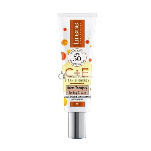 Lirene E Vitamin Energy Tinted Cream Spf50 30ml - High Protection And Tinted Finish