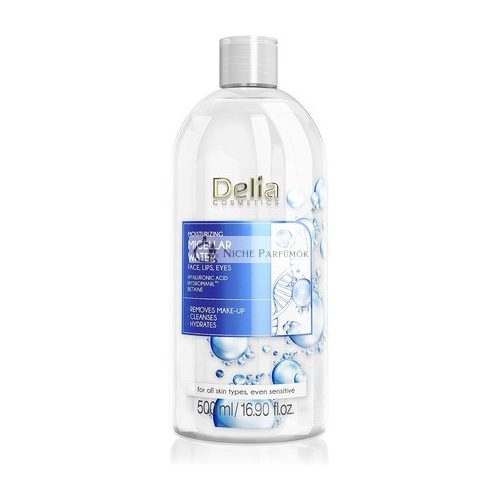 Delia Cosmetics Moisturizing Micellar Water Facial Cleanser with Hyaluronic Acid 500ml