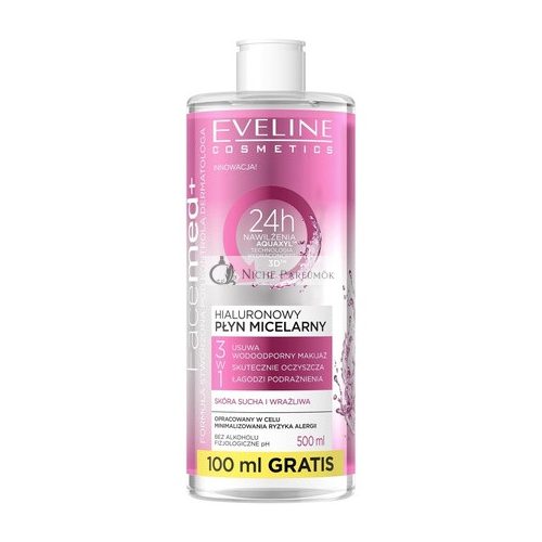 Eveline Cosmetics Facemed Hyaluronic Micellar Water 400ml for Dry and Sensitive Skin