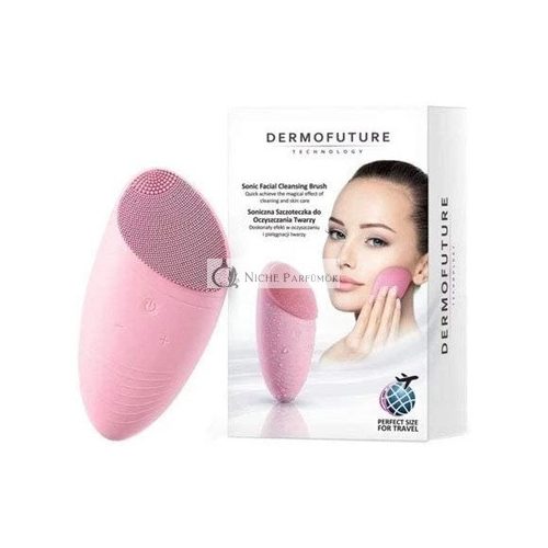 Dermofuture Sonic Face Cleansing Brush Perfect Size for Travel Pink Rose