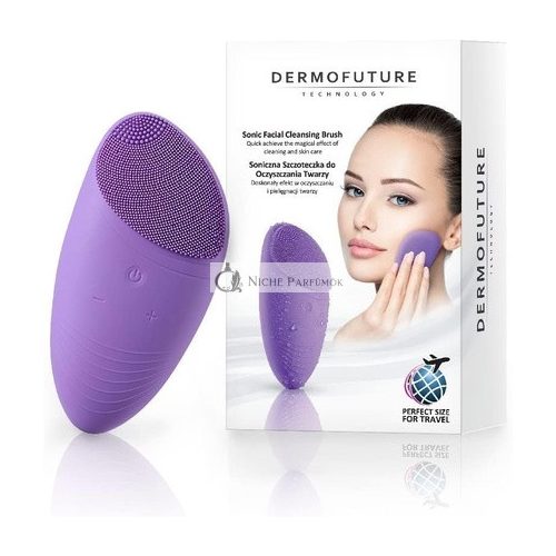 Dermofuture Sonic Brush for Face Cleansing Perfect Size for Travel Violet