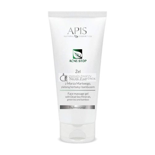 Apis Professional Acne Stop Face Massage Gel with Dead Sea Minerals, Green Tea and Bamboo 200ml