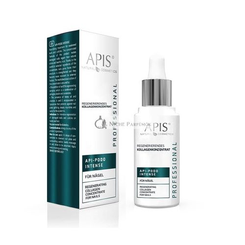 Apis Nail Concentrate API-PODO INTENSE Nail Treatment Regenerates Strengthens Prevents Splitting Prevents Brittle Collagen Ceramides Elastin Hemp Oil Vitamins A and E 30ml