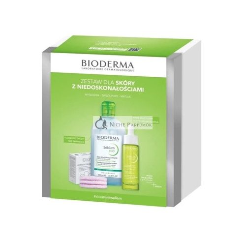 Bioderma Sebium Christmas Set 2024 - H2o 500 Ml, Serum 30 Ml, Glov Reusable Soft Pads 3 Pieces