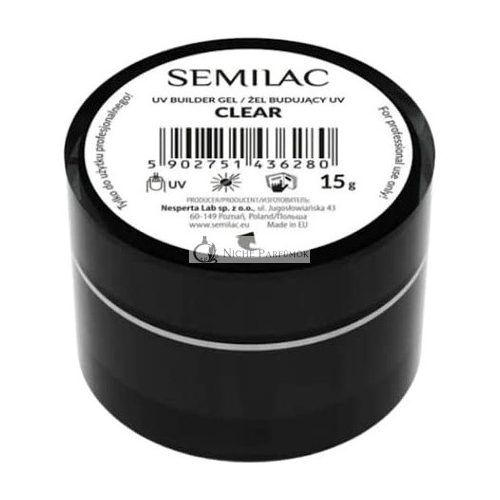 Semilac Clear Nail Builder for Hard Strong Nails and Nail Art 15g