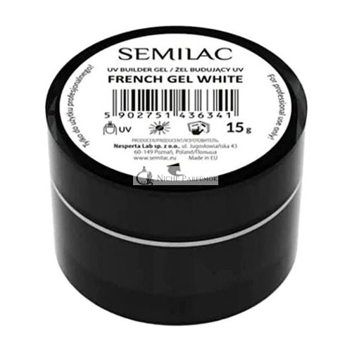 Semilac French White Nail Builder for Hard Strong Nails & Extend Gel