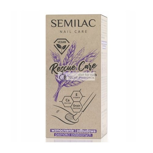 Semilac Nail Hardener Rescue Care Strengthening and Restoring Weak Nails Vegan Formula 7ml