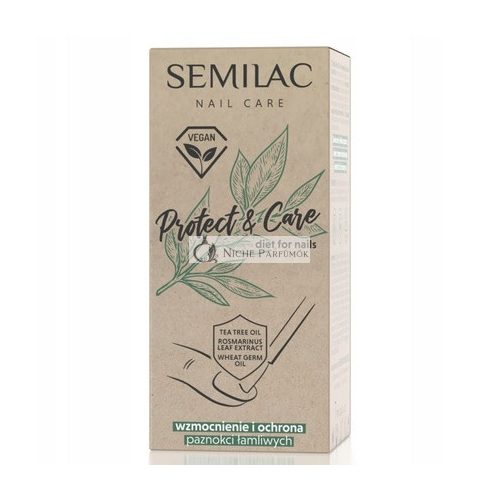 Semilac Nail Hardener Protect & Care for Strengthening and Protecting Brittle Nails Vegan Formula 7ml